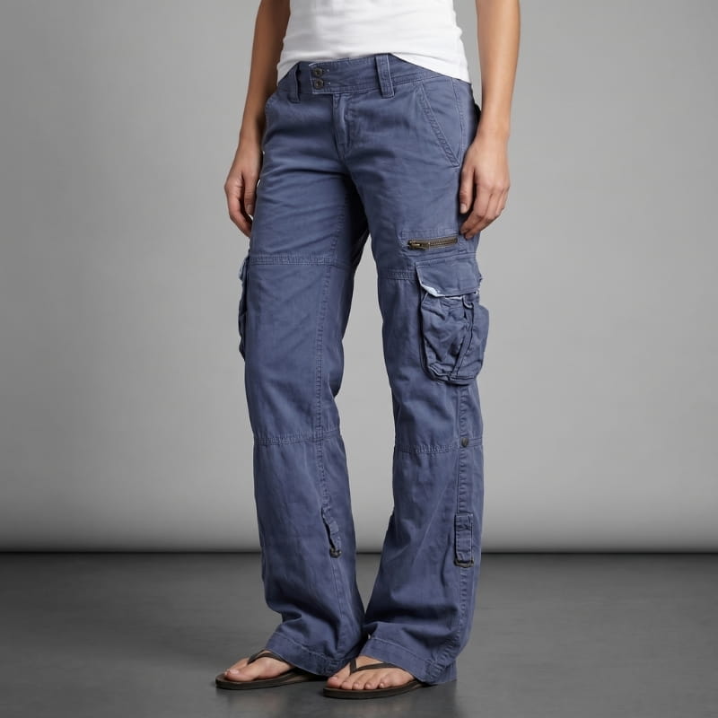Karen Cotton Wide-Leg Cargo Pants – Relaxed Fit Utility Casual Pants