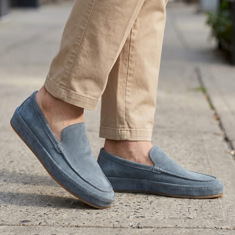 Leonardo Suede Leather Slip-On Loafers Cushioned Smart Casual Everyday Shoes