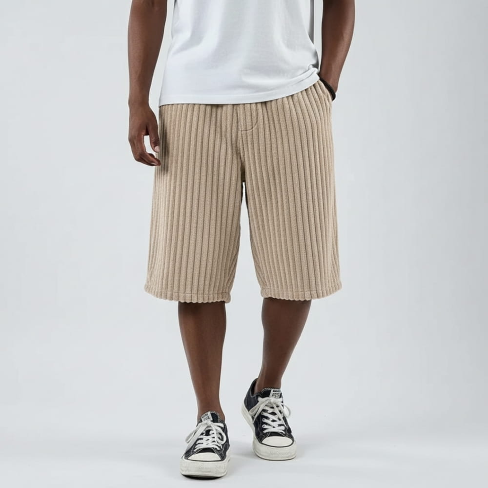 Albert Corduroy Drawstring Shorts – Lightweight Knee-Length Summer Wear