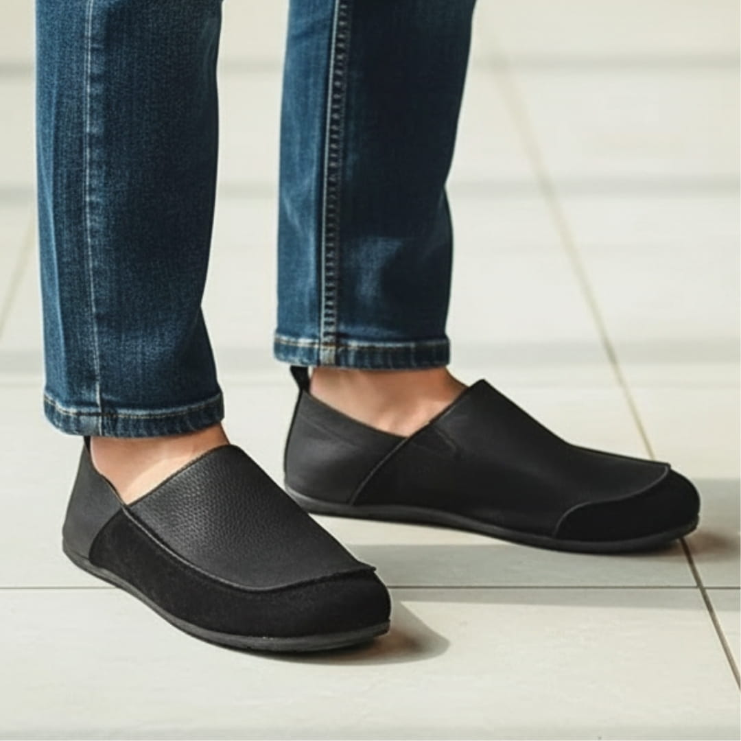 Marcel Suede & Textured Leather Slip-On Loafers Refined Everyday Casual Shoes