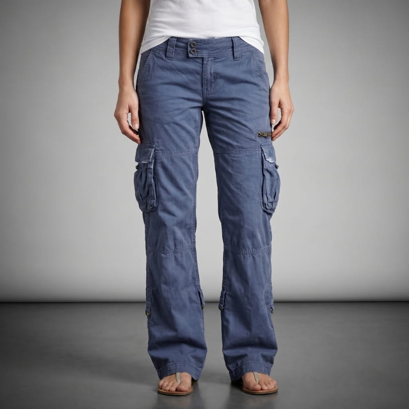 Karen Cotton Wide-Leg Cargo Pants – Relaxed Fit Utility Casual Pants