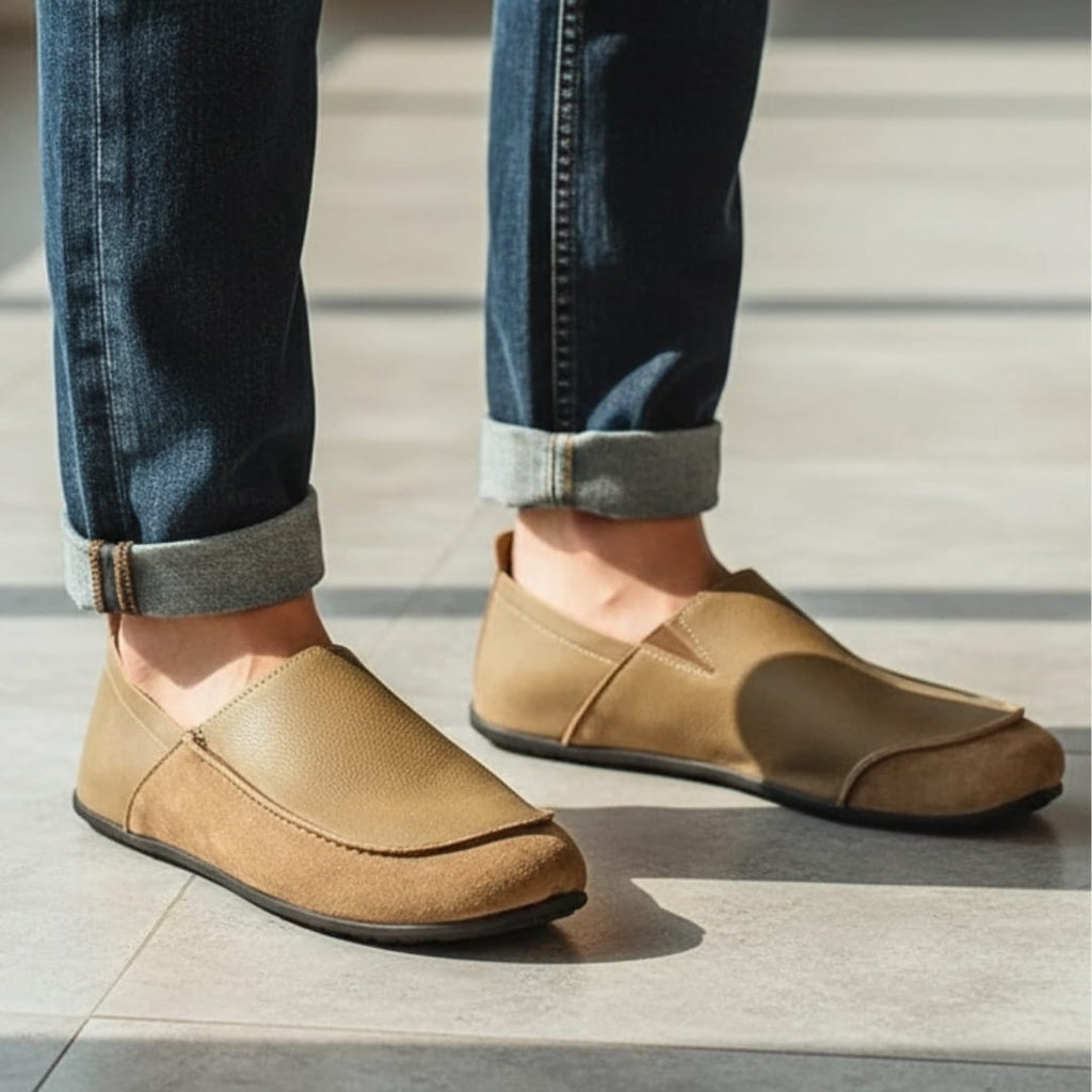 Marcel Suede & Textured Leather Slip-On Loafers Refined Everyday Casual Shoes