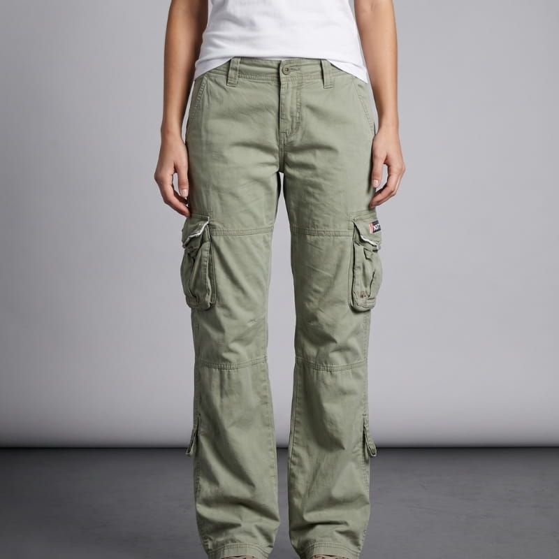 Karen Cotton Wide-Leg Cargo Pants – Relaxed Fit Utility Casual Pants