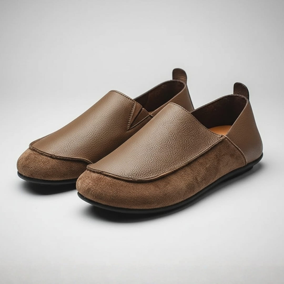 Marcel Suede & Textured Leather Slip-On Loafers Refined Everyday Casual Shoes