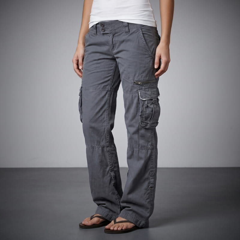 Karen Cotton Wide-Leg Cargo Pants – Relaxed Fit Utility Casual Pants