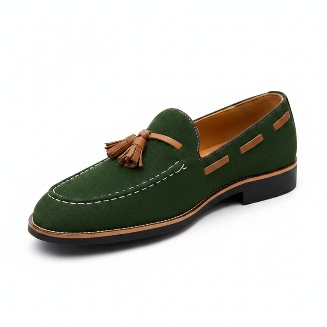 Nicholas Suede Tassel Loafers – Cushioned Sole Classic Casual Dress Shoes