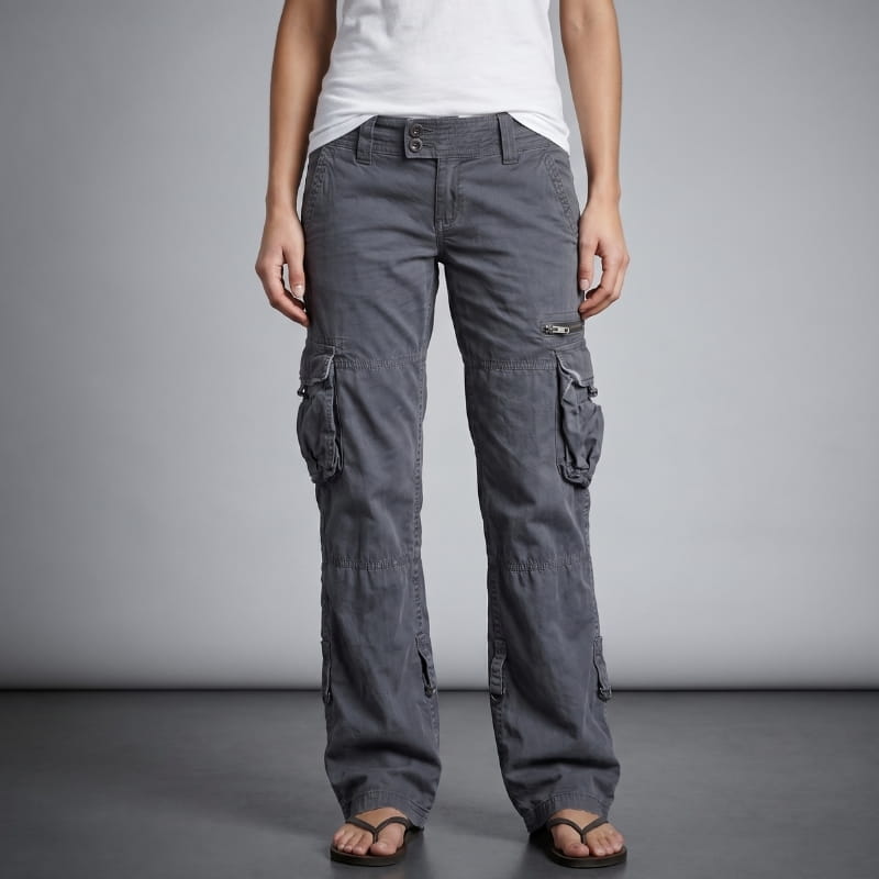 Karen Cotton Wide-Leg Cargo Pants – Relaxed Fit Utility Casual Pants