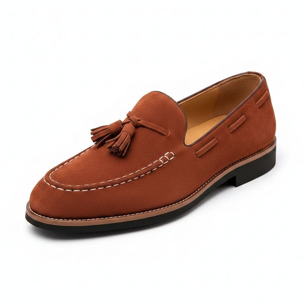Nicholas Suede Tassel Loafers – Cushioned Sole Classic Casual Dress Shoes