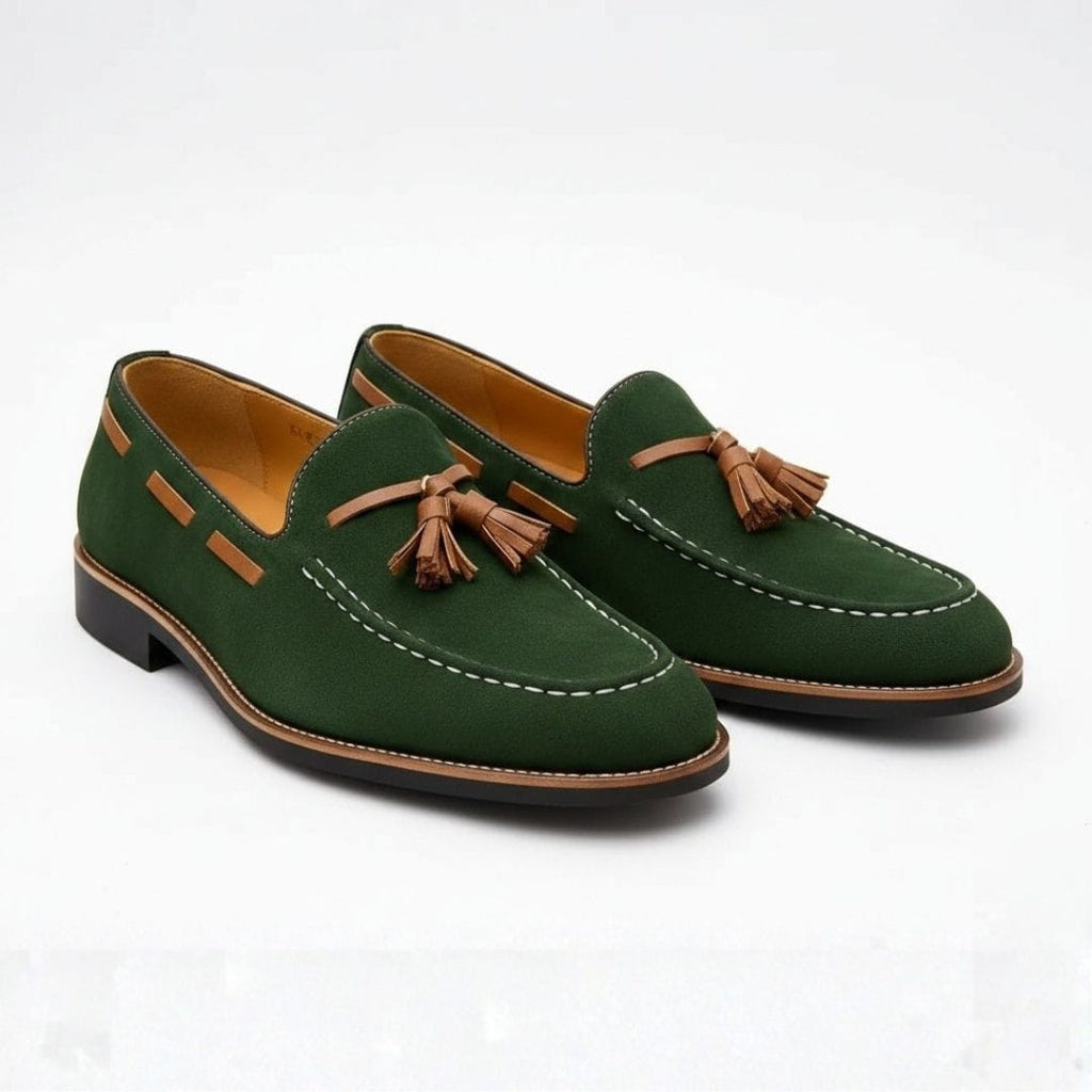 Nicholas Suede Tassel Loafers – Cushioned Sole Classic Casual Dress Shoes