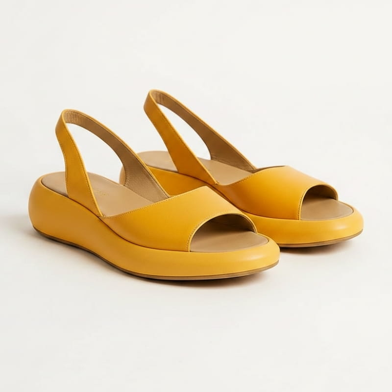 Brittany Flatform Slingback Open Toe Sandals – Cushioned Minimalist Everyday Footwear