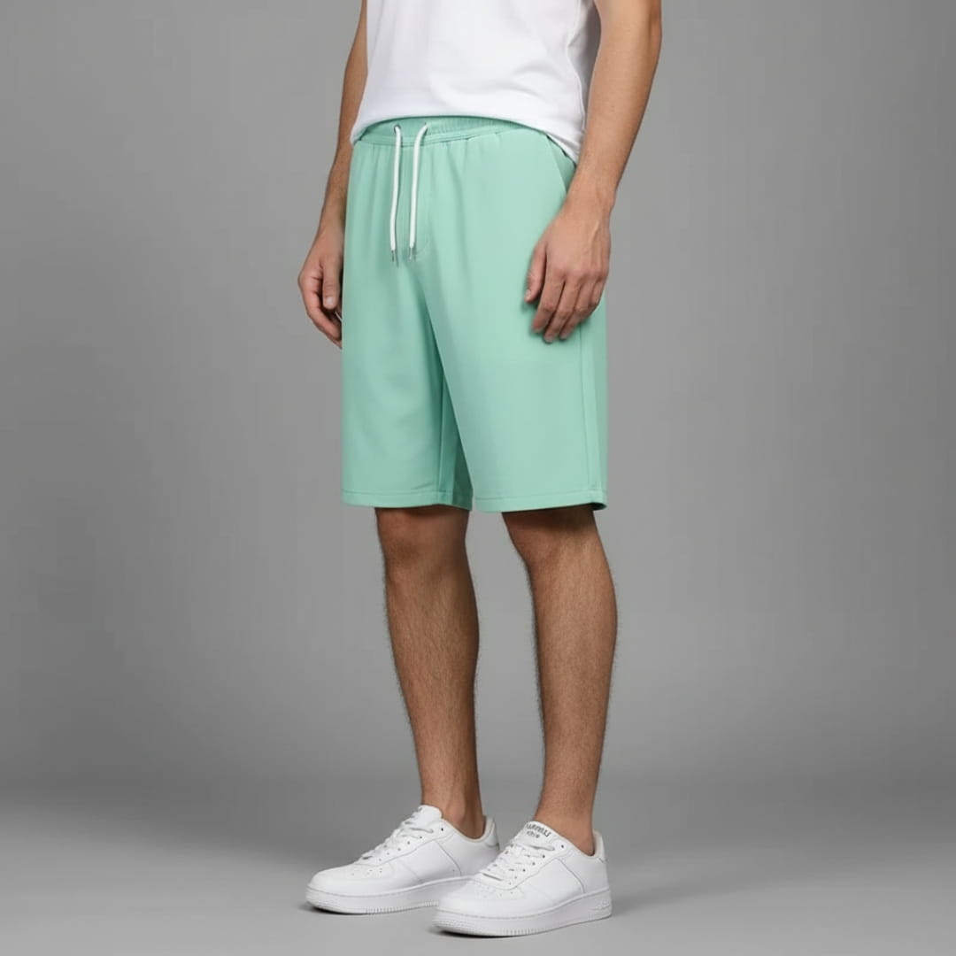Deluca Cotton Blend Drawstring Shorts – Lightweight Knee-Length Summer Wear