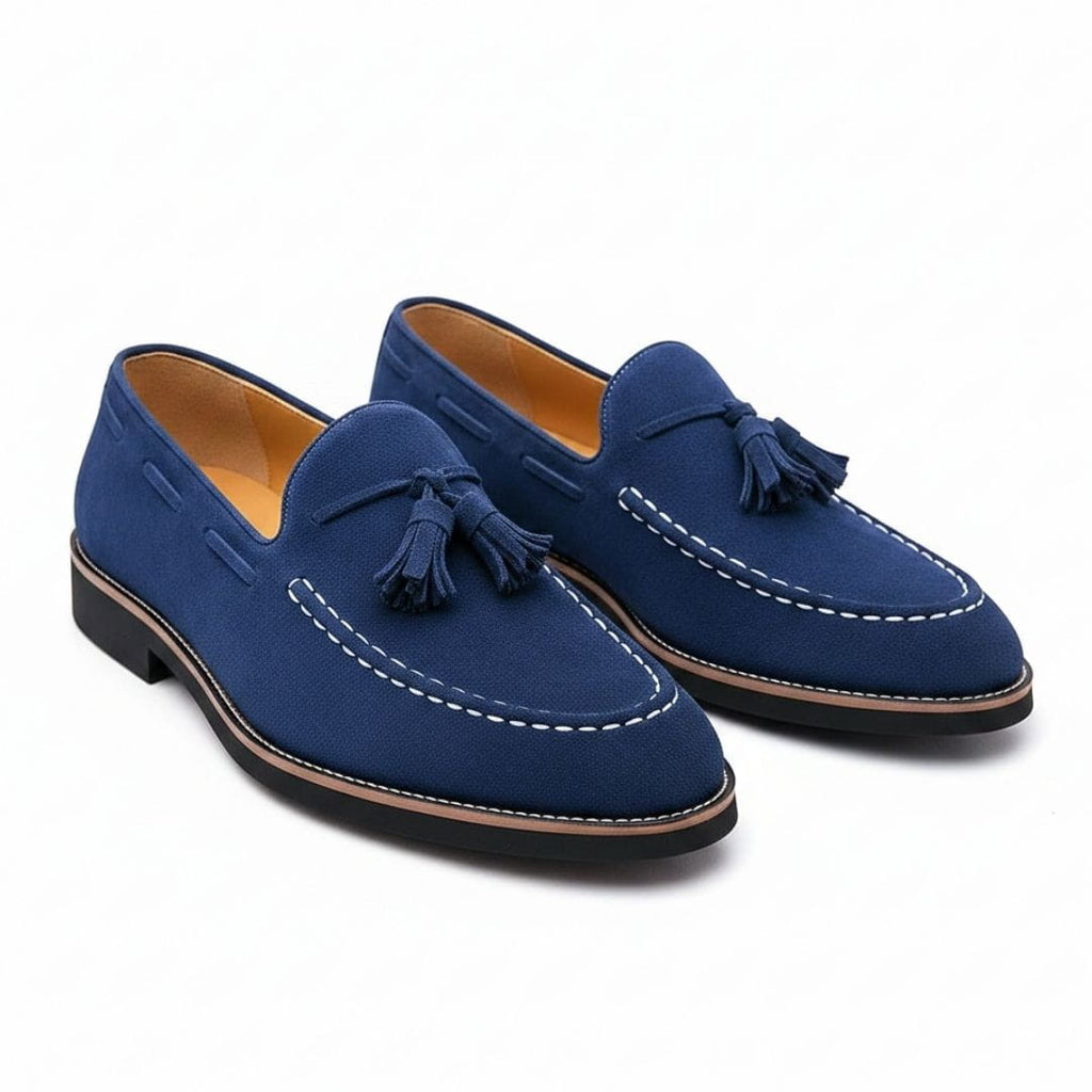 Nicholas Suede Tassel Loafers – Cushioned Sole Classic Casual Dress Shoes