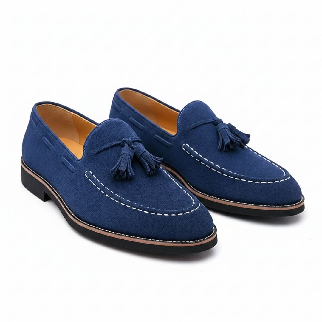 Nicholas Suede Tassel Loafers – Cushioned Sole Classic Casual Dress Shoes