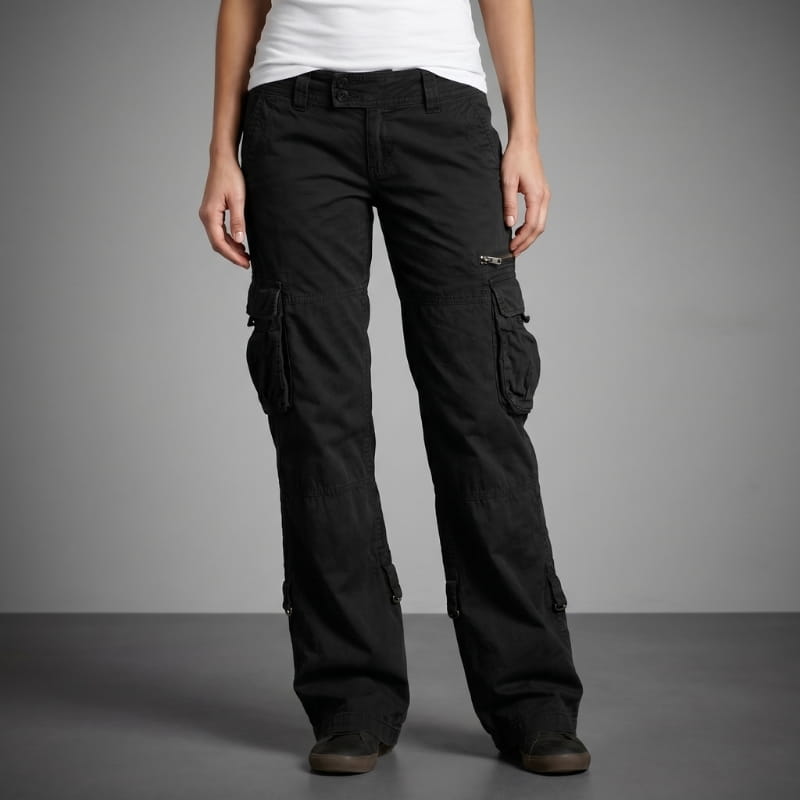 Karen Cotton Wide-Leg Cargo Pants – Relaxed Fit Utility Casual Pants