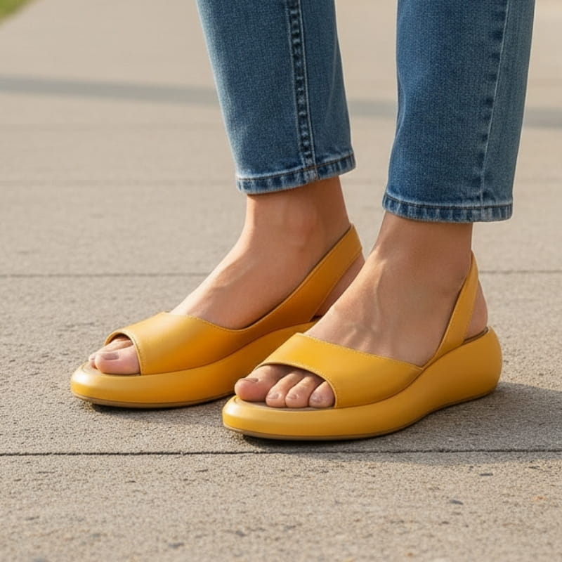 Brittany Flatform Slingback Open Toe Sandals – Cushioned Minimalist Everyday Footwear