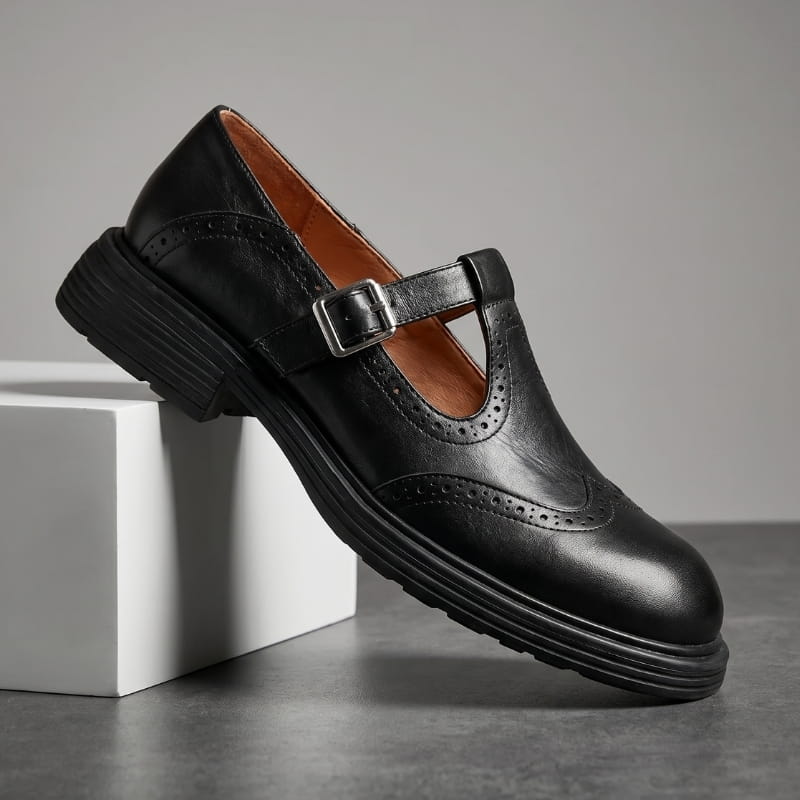 Regine Soft Leather Mary Jane Shoes – Comfort Cushioned Everyday Casual Shoes