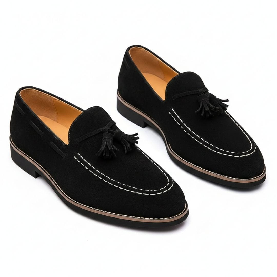 Nicholas Suede Tassel Loafers – Cushioned Sole Classic Casual Dress Shoes