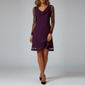 Judith Lace Draped Mini Dress – Sheer Sleeve Elegant Evening Occasion Wear