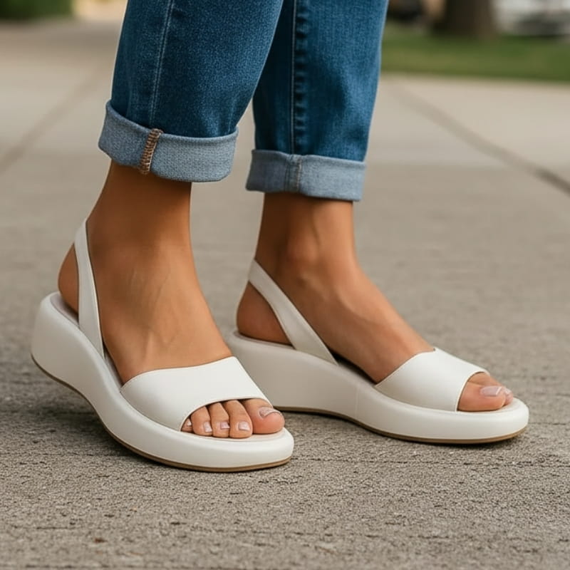 Brittany Flatform Slingback Open Toe Sandals – Cushioned Minimalist Everyday Footwear