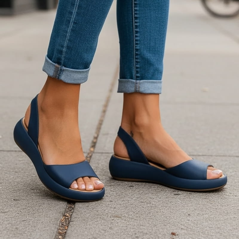 Brittany Flatform Slingback Open Toe Sandals – Cushioned Minimalist Everyday Footwear