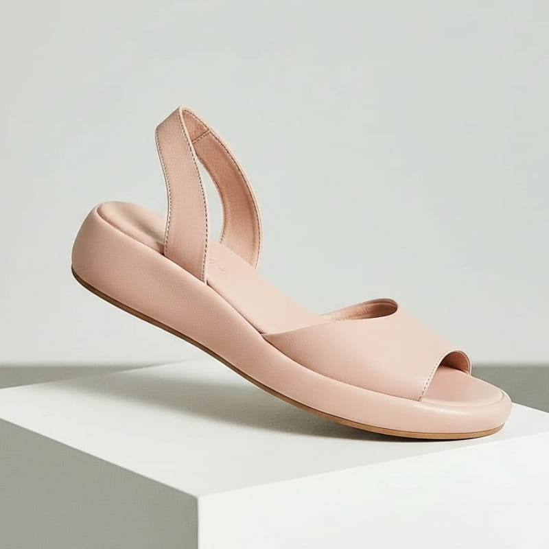 Brittany Flatform Slingback Open Toe Sandals – Cushioned Minimalist Everyday Footwear