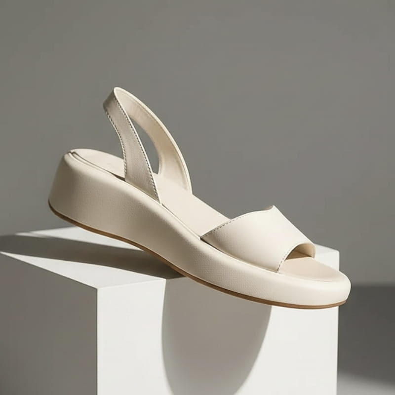 Brittany Flatform Slingback Open Toe Sandals – Cushioned Minimalist Everyday Footwear