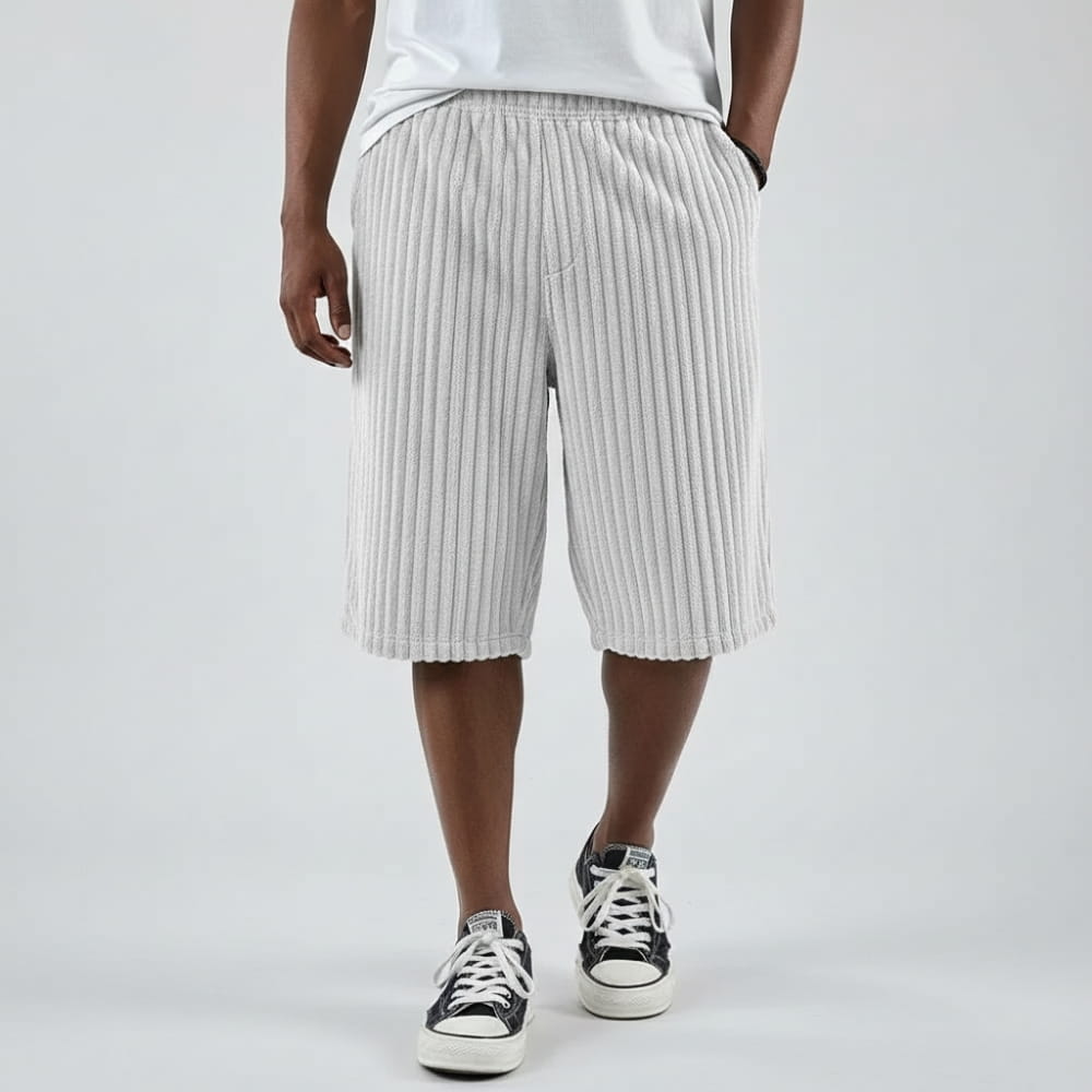 Albert Corduroy Drawstring Shorts – Lightweight Knee-Length Summer Wear