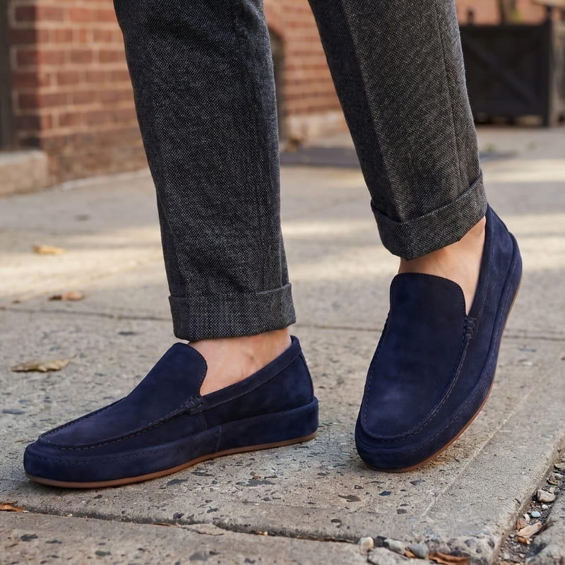Leonardo Suede Leather Slip-On Loafers Cushioned Smart Casual Everyday Shoes