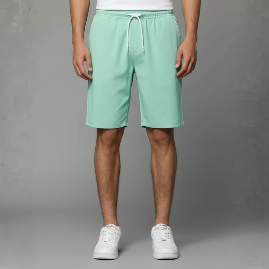 Deluca Cotton Blend Drawstring Shorts – Lightweight Knee-Length Summer Wear