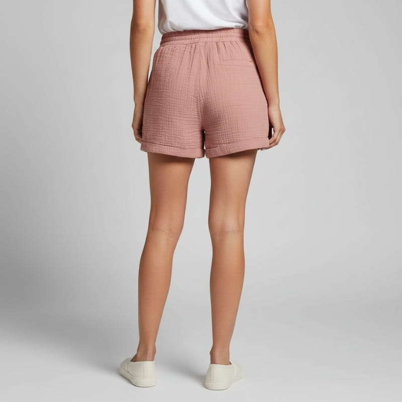Eliana Linen Blend High-Waist Summer Shorts – Drawstring Relaxed Comfort Fit