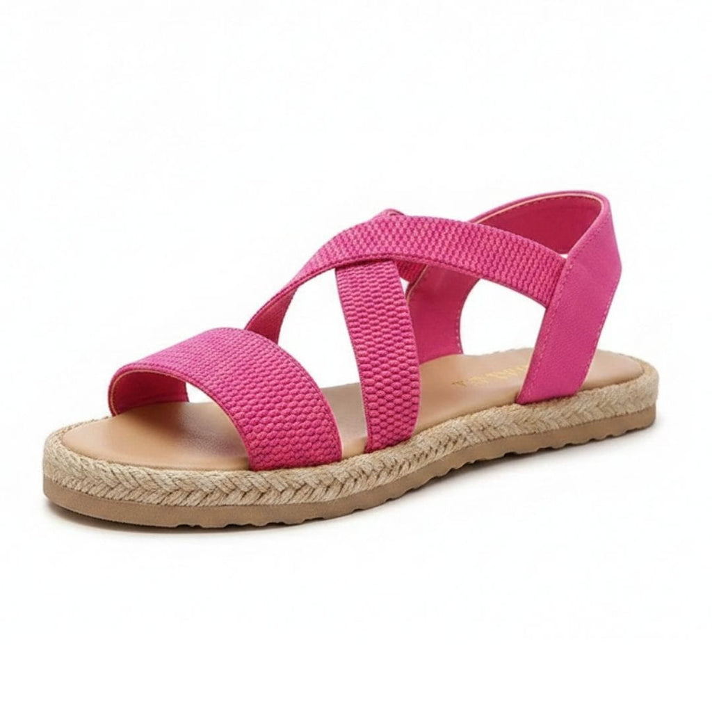 Lucy Woven Strap Slip On Sandals – Cushioned Sole Lightweight Summer Shoes