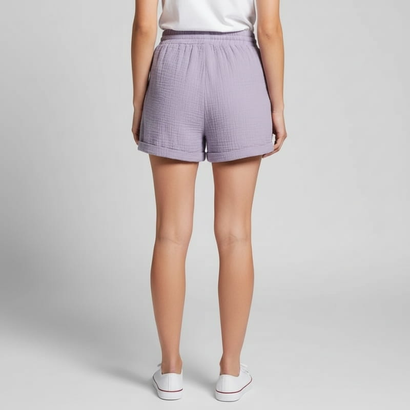 Eliana Linen Blend High-Waist Summer Shorts – Drawstring Relaxed Comfort Fit