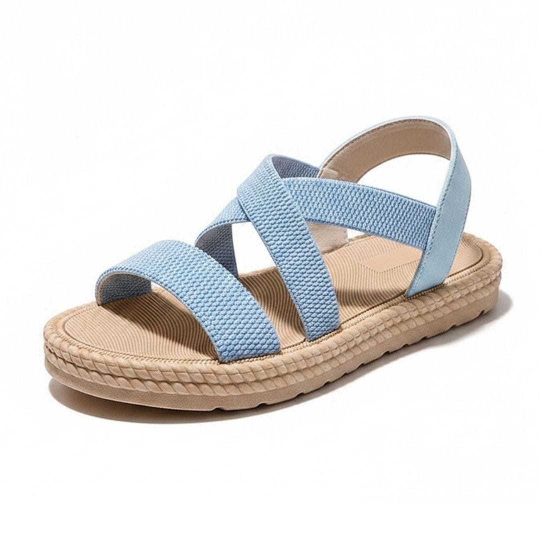 Lucy Woven Strap Slip On Sandals – Cushioned Sole Lightweight Summer Shoes