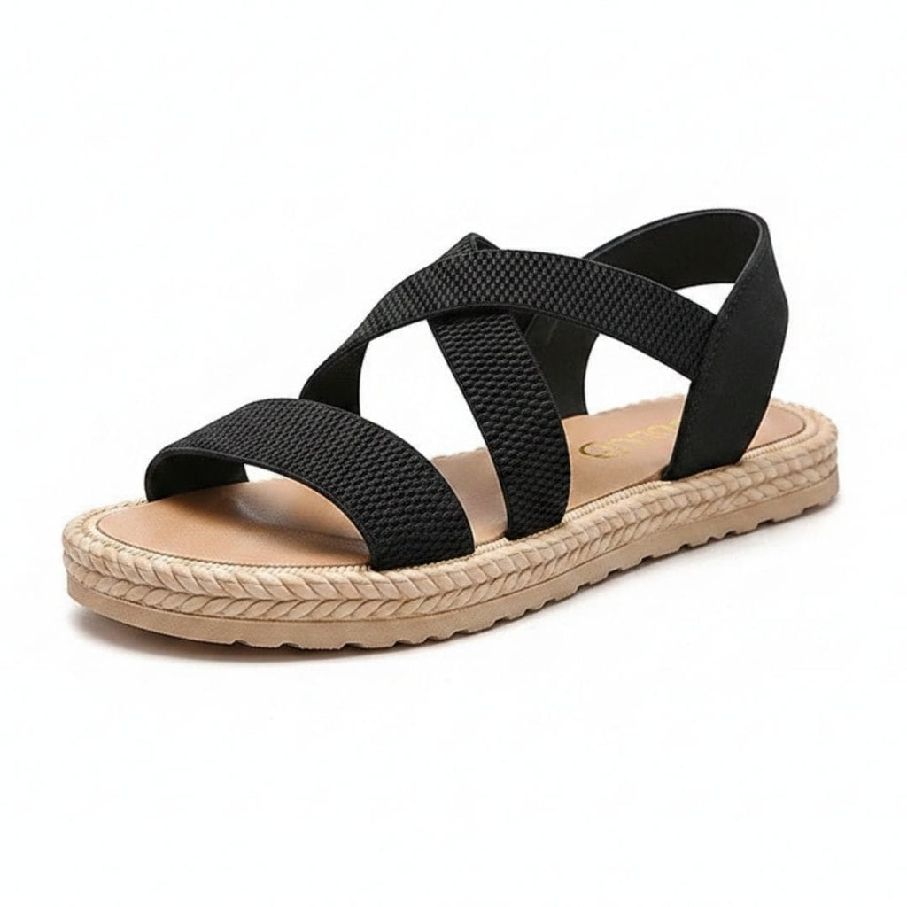 Lucy Woven Strap Slip On Sandals – Cushioned Sole Lightweight Summer Shoes
