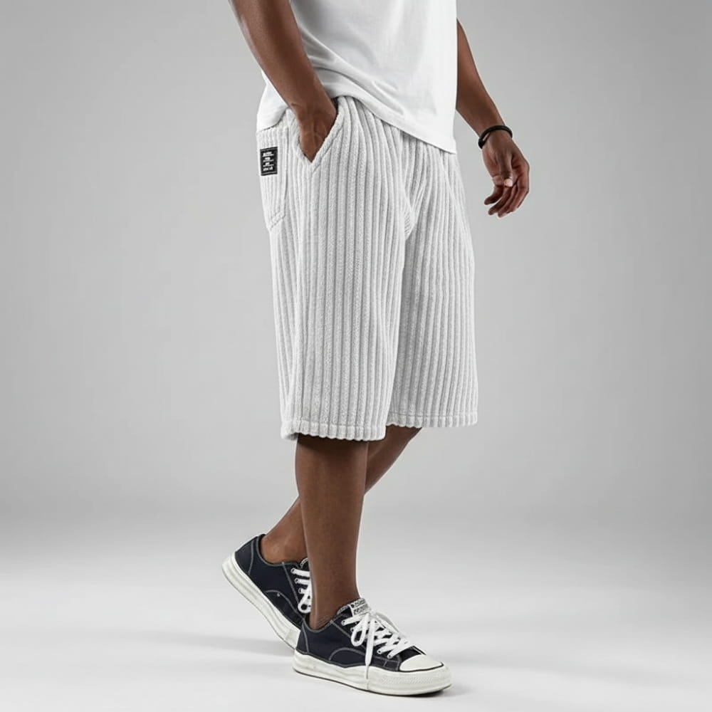 Albert Corduroy Drawstring Shorts – Lightweight Knee-Length Summer Wear