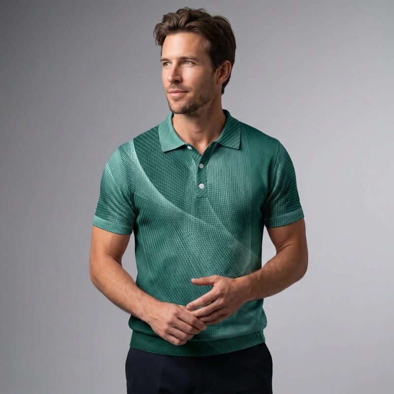Connor Waffle Knit Polo Shirt – Classic Fit Smart Casual Everyday Top