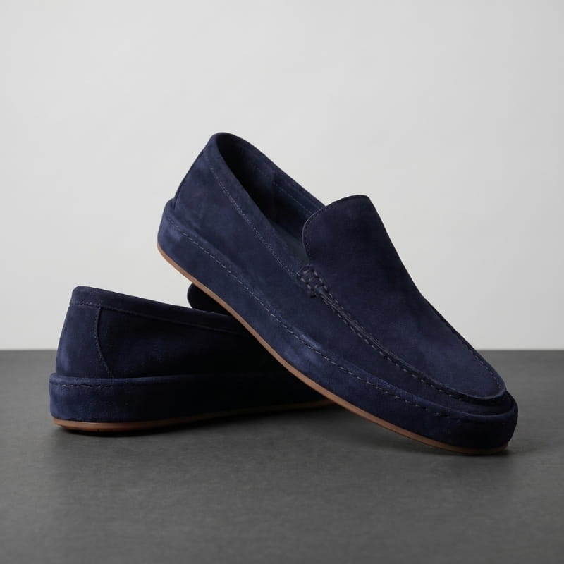 Leonardo Suede Leather Slip-On Loafers Cushioned Smart Casual Everyday Shoes