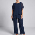 Selene Layered Top Wide Leg Pants Set Relaxed Draped Two Piece Casual Wear