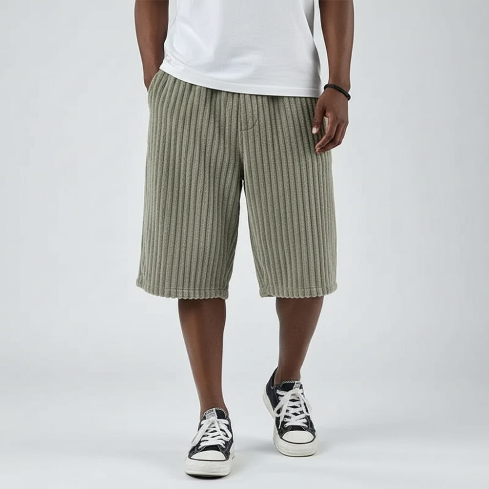 Albert Corduroy Drawstring Shorts – Lightweight Knee-Length Summer Wear