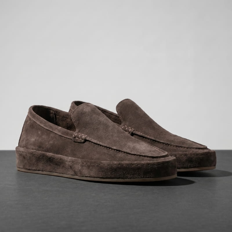 Leonardo Suede Leather Slip-On Loafers Cushioned Smart Casual Everyday Shoes