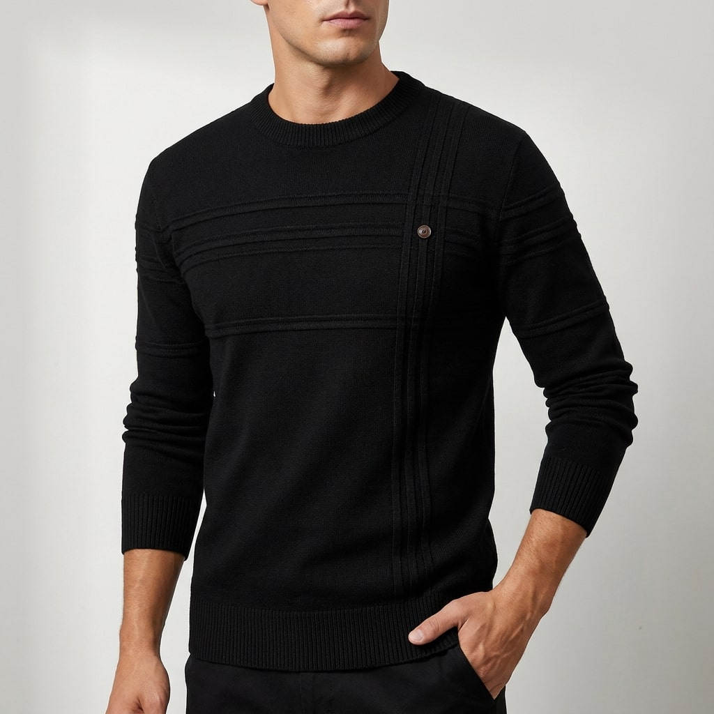 Bradford Men's Midweight Cotton Crew Neck Sweater – Tailored Fit Jumper