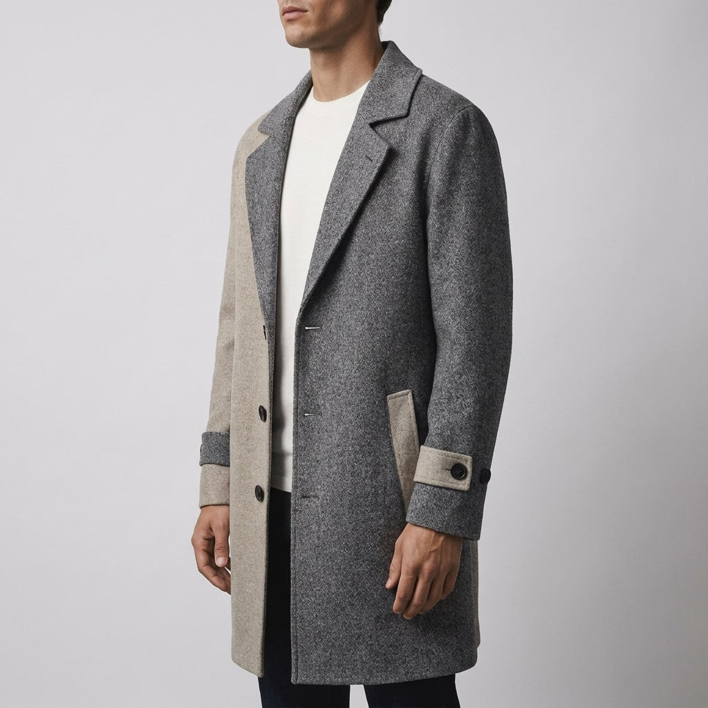 Gustavo Men's Long Coat – Tailored Corduroy Jacket for Cold Weather