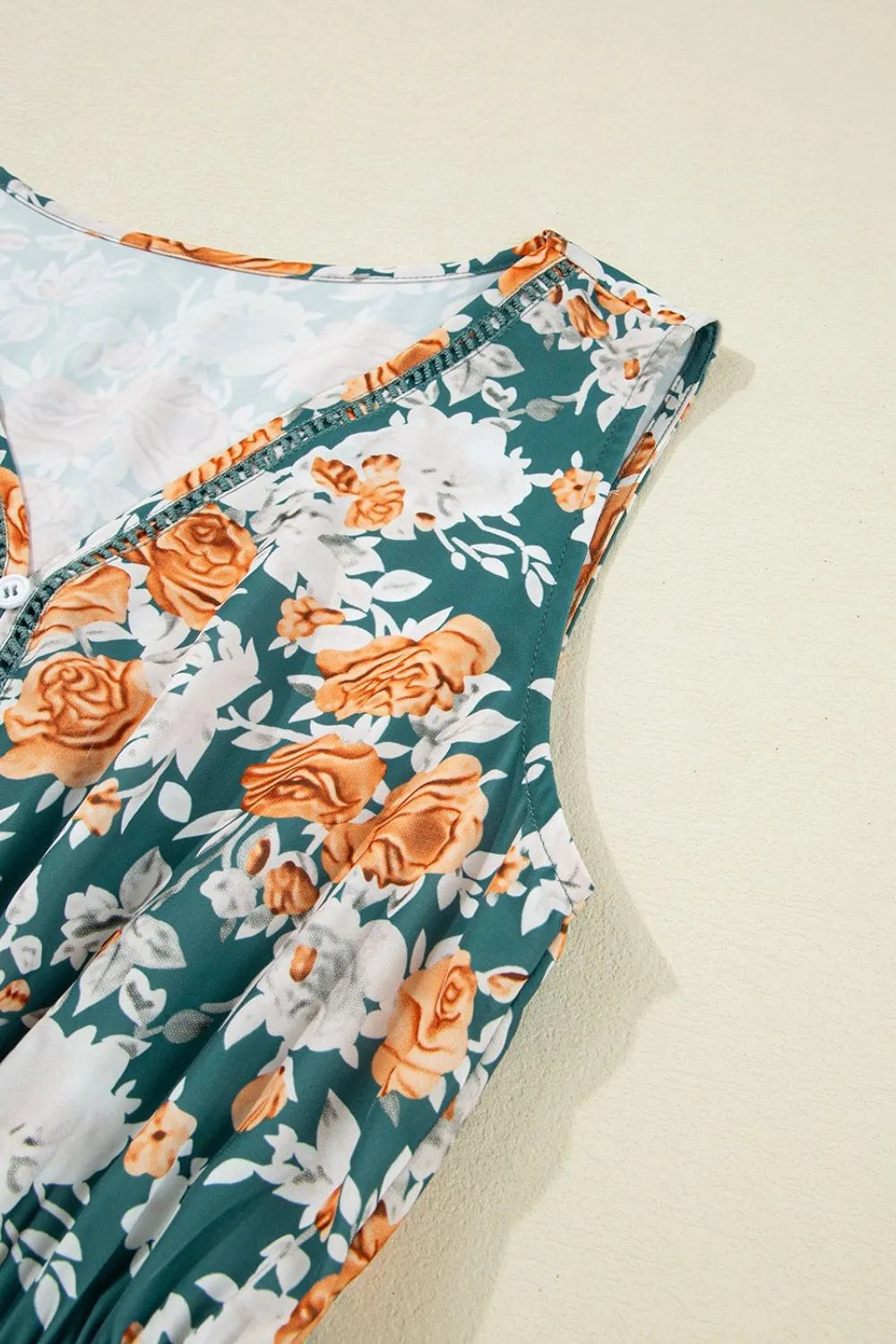 Noemie Floral Tie Waist Sleeveless Midi Dress Lightweight Summer Wear