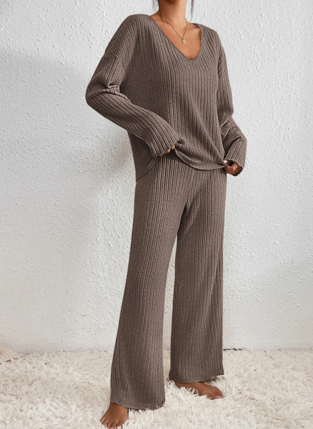 Athena Women's Cozy Knit Lounge Set – Soft Matching Top & Pants