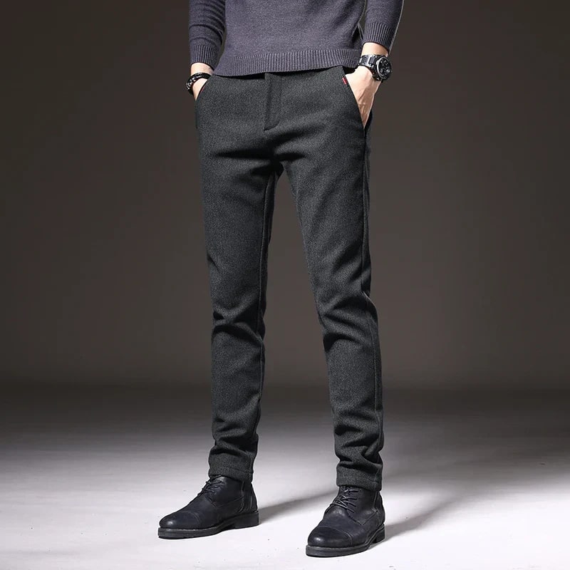 Adrian Men's Slim Fit Trousers – Stretch Cotton Blend, Wrinkle-Resistant