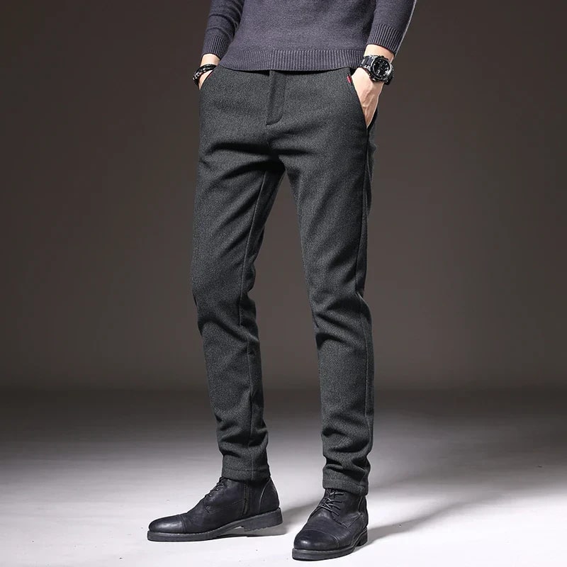 Adrian Men's Slim Fit Trousers – Stretch Cotton Blend, Wrinkle-Resistant