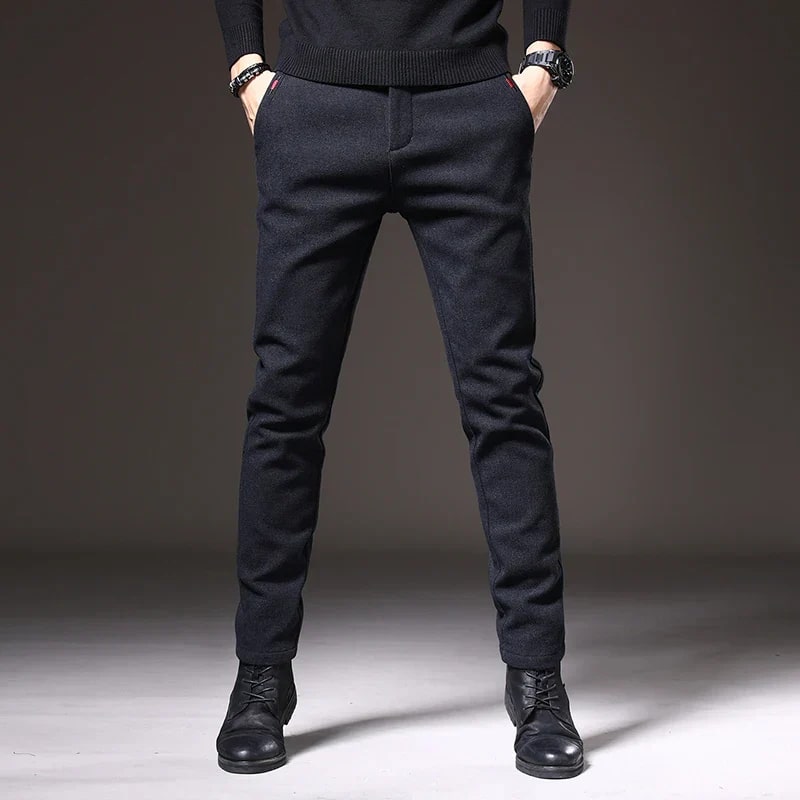Adrian Men's Slim Fit Trousers – Stretch Cotton Blend, Wrinkle-Resistant
