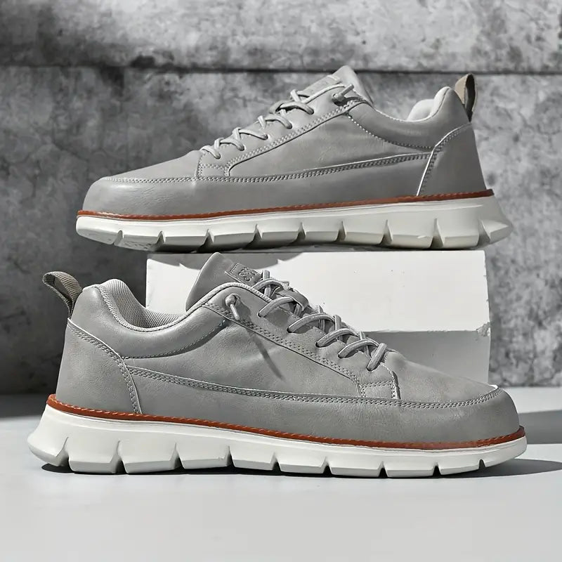 Gavin Men's Leather Sneakers – Enhanced Comfort with Cushioned Support & Flexible Sole