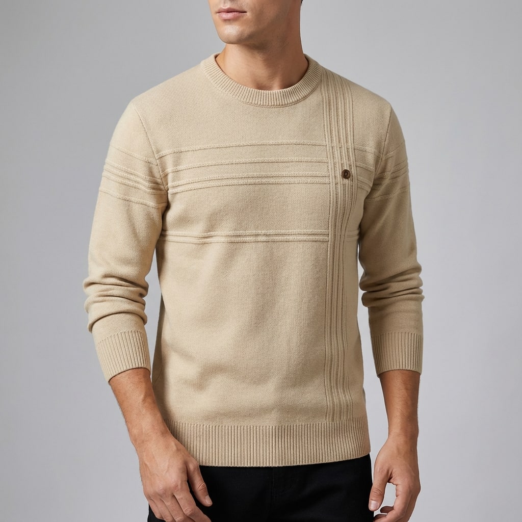 Bradford Men's Midweight Cotton Crew Neck Sweater – Tailored Fit Jumper