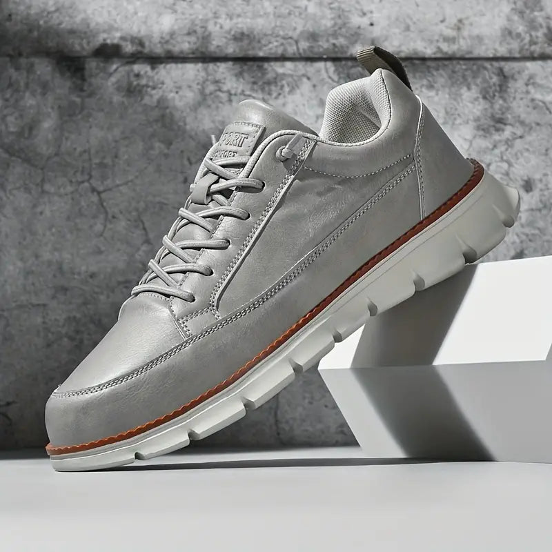 Gavin Men's Leather Sneakers – Enhanced Comfort with Cushioned Support & Flexible Sole